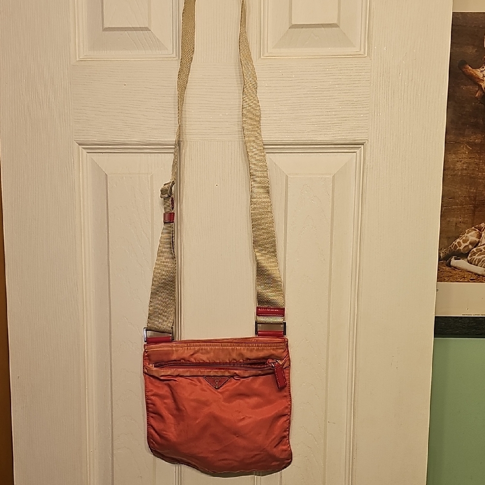 Prada Coral and Beige Crossbody Bag - Picture 1 of 12